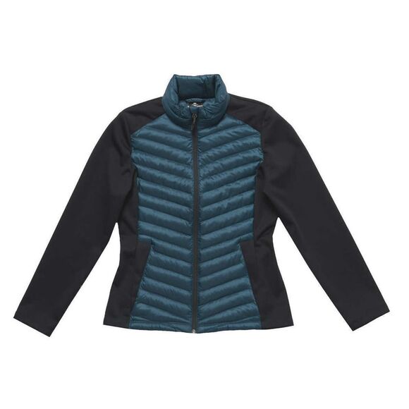 32 Degrees Womens Mixed Media Jacket Blue Dark Teal Size S Extra Lightweight! - Picture 2 of 7